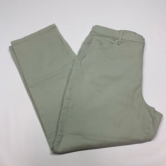 Gloria Vanderbilt Women's Amanda Five-Pocket Straight Jeans Green Size 18 - Picture 1 of 8